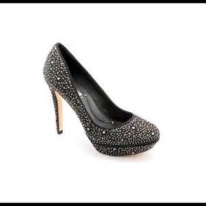 BCBG Max Azria satin studded platform pump