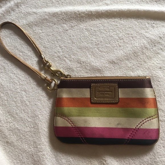 multicolored Coach Leather Ware wristlet