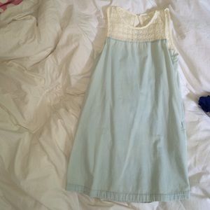crotchet top and denim bottom cute dress from UO