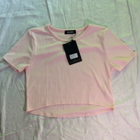 Missguided Tops - Baby Pink Ribbed Crop Top
