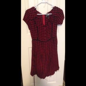 Red plaid dress
