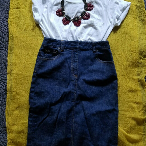 Jcrew denim high waist pencil skirt
