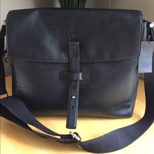 Ugg black leather messenger