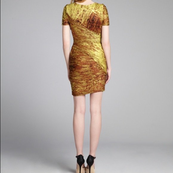 Halston Heritage Plissé Drape Sheath Dress - Picture 2 of 4