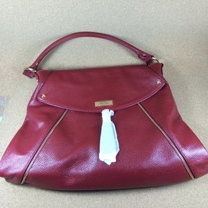 New! Onna Ehrlich Red Leather Handbag