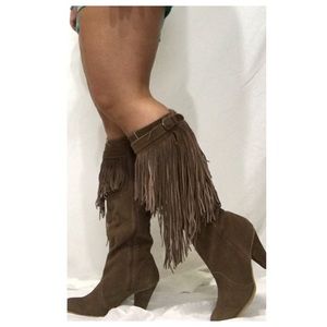 Naughty Monkey leather fringe boots
