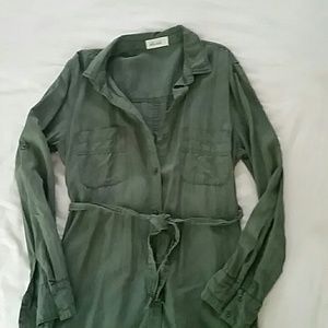 Olive green shirtdress