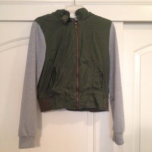 Army Jacket with Cotton sleeves and hood