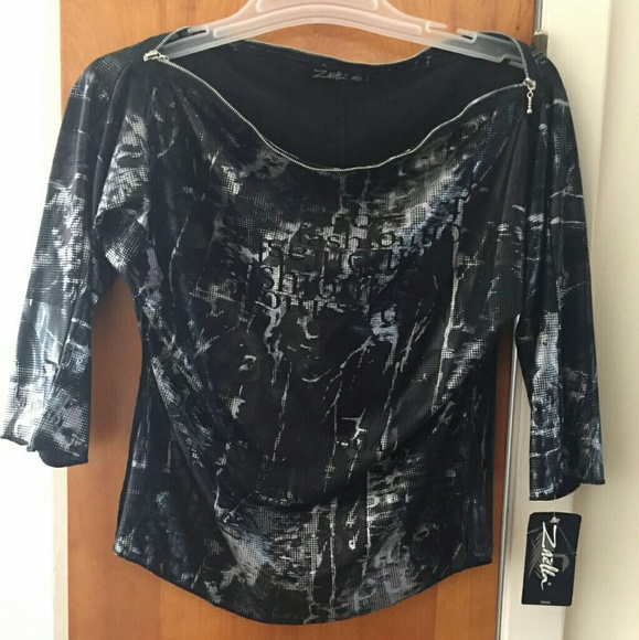 Black paint splattered top