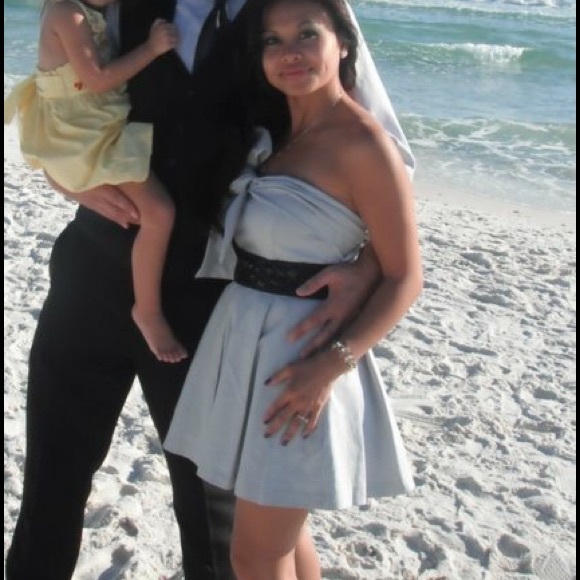 Strapless pale blue haze BCBGeneration dress - Picture 2 of 3