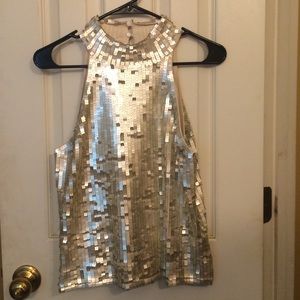 Sleeveless Cut-away Sequin Top (stretchy)