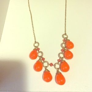 Orange teardrop necklace