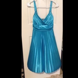 Blue satin dress