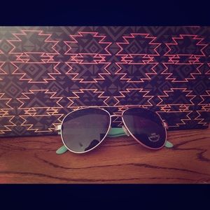 Sliver and blue sunglasses