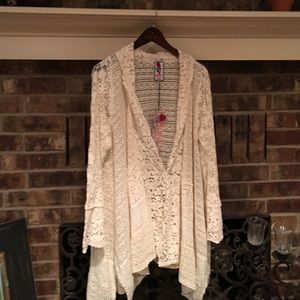 Johnny Was BEAUTIFUL crochet lace cardigan.