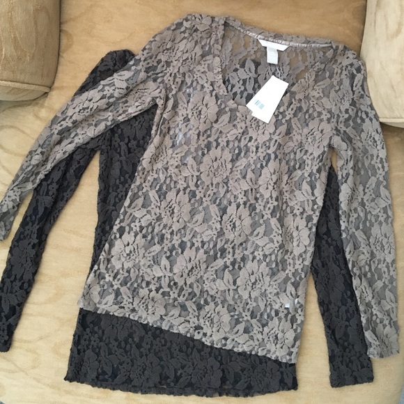 Banana Republic long sleeve lace top