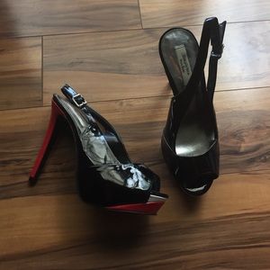 NWOT Black and Red Patent Heels