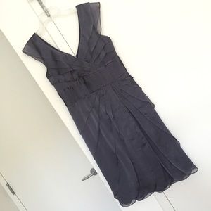 ADRIANNA PAPELL Pewter Gray Dress