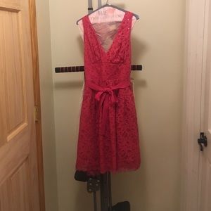 Hot pink lace dress