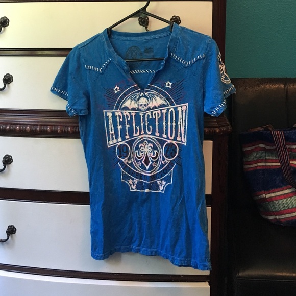 blue affliction tee