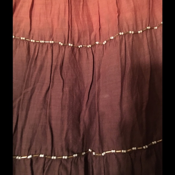 Beaded brown skirt. - Picture 2 of 4