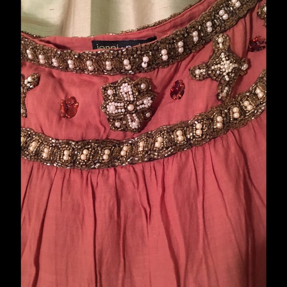 Beaded brown skirt. - Picture 3 of 4