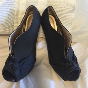 Black peep toe booties