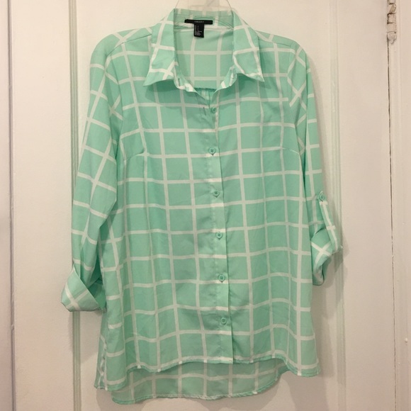 mint buttondown