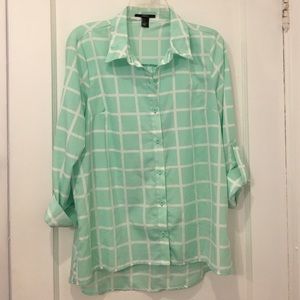 mint buttondown