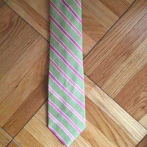 Brooks Brothers Green and Pink Striped Silk Tie!