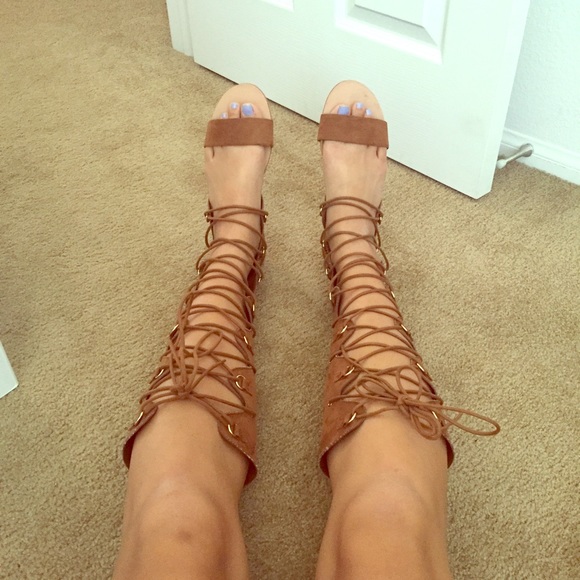 Brown gladiator sandals