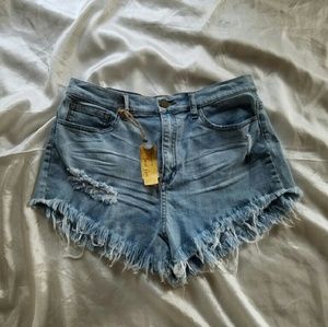 Vintage Distressed Denim High waisted Shorts