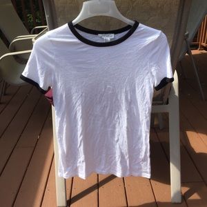 Black and white ringer tee
