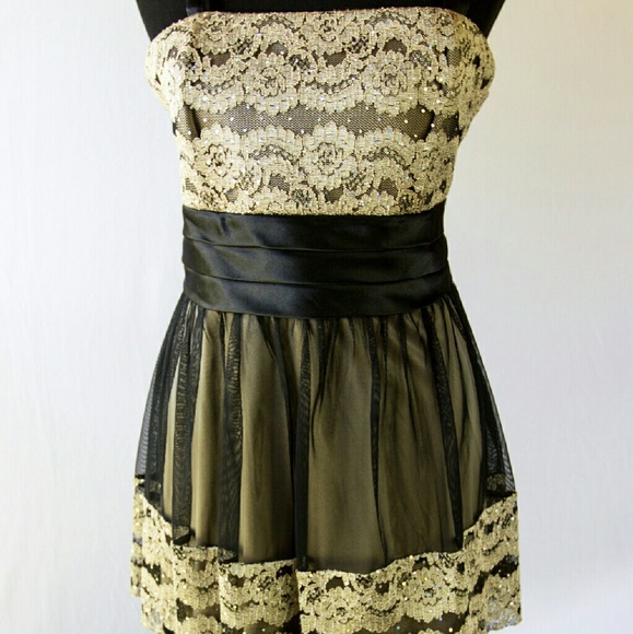 Formal Black and Gold Palazzo Suit