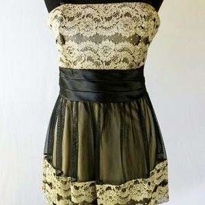 Formal Black and Gold Palazzo Suit