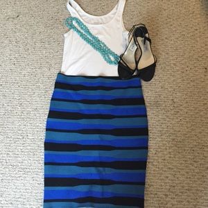 BCBG Striped Bandage Skirt!