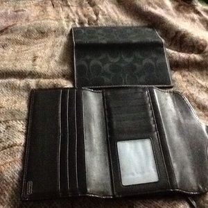 Coach wallet with checkbook insert