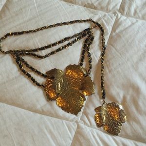 Vintage Chanel leaf chain belt