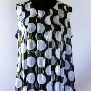 Charcoal grey tunic with white circle pattern