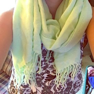 Mint green Fringed Scarf