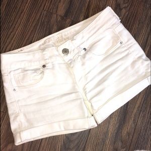 White cuffed shorts