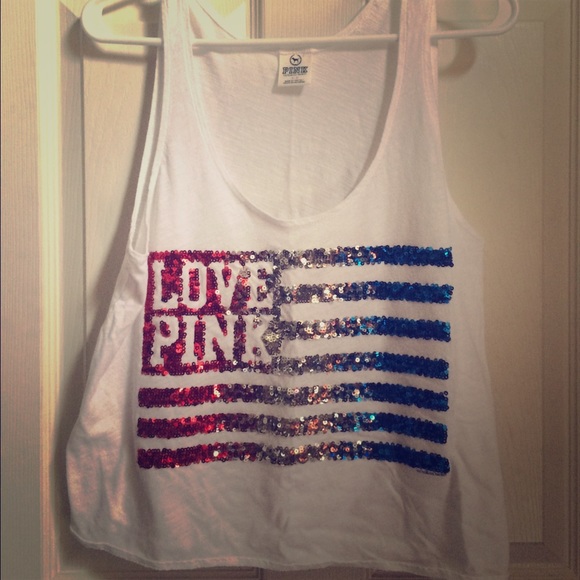 🚫sold🚫Victoria's Secret PINK red white blue tank