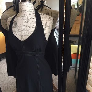 Athleta halter dress with zipper pocket