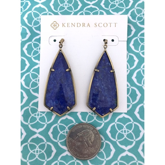 LAST ONE! NWT Kendra Scott Caroline Lapis Earrings - Picture 3 of 3