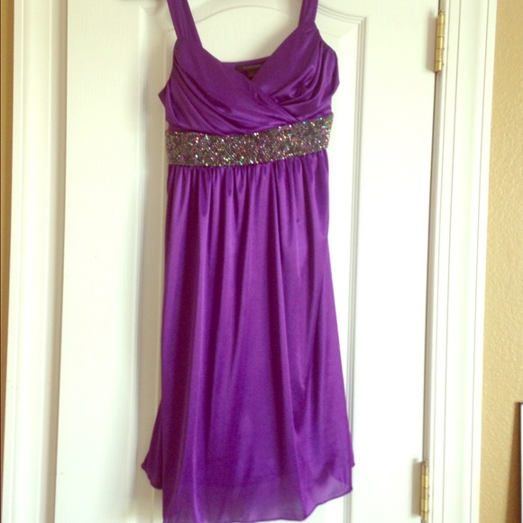 Purple Silk Cocktail Dress