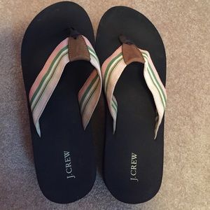 J.crew navy blue wedge flip flops