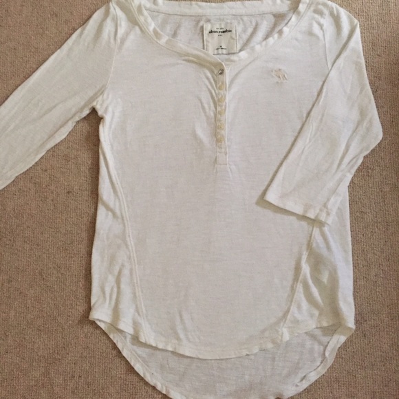 Abercrombie Kids White 3/4 Sleeve Top. Girls M - Picture 1 of 2