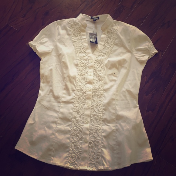 White button down blouse from Express
