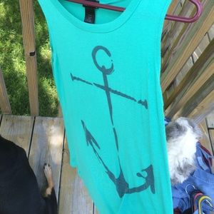 Teal Anchor Tank
