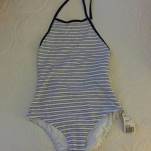 White and navy swimsuit from Forever 21